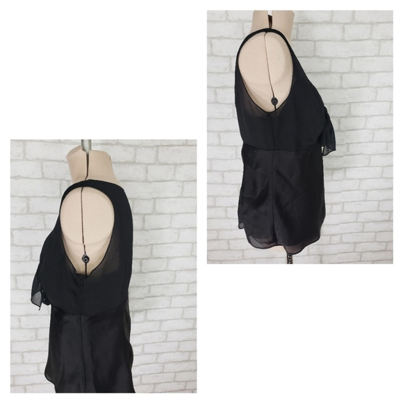 Ann Taylor LOFT | Bow Tie Semi-Sheer Black Sleeveless Blouse | 6 - Picture 2 of 5